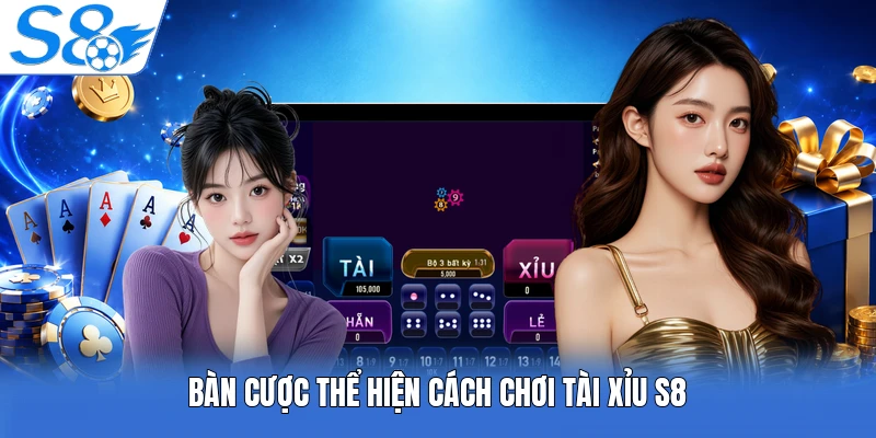 Bàn cược thể hiện cách chơi tài xỉu S8